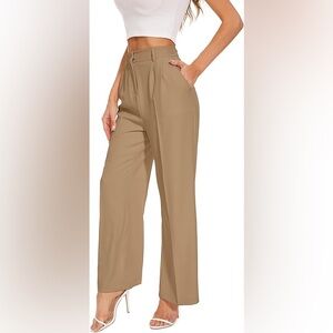 FUNYYZO Wide Leg Trousers/Pants in Khaki (Thin) size Large Short